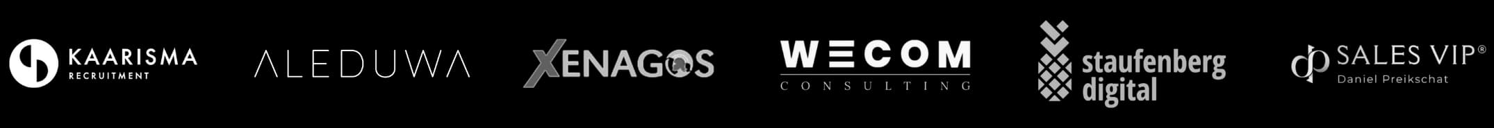 Partner logos – Xenagos, Wecom Consulting, Staufenberg Digital, Sales VIP